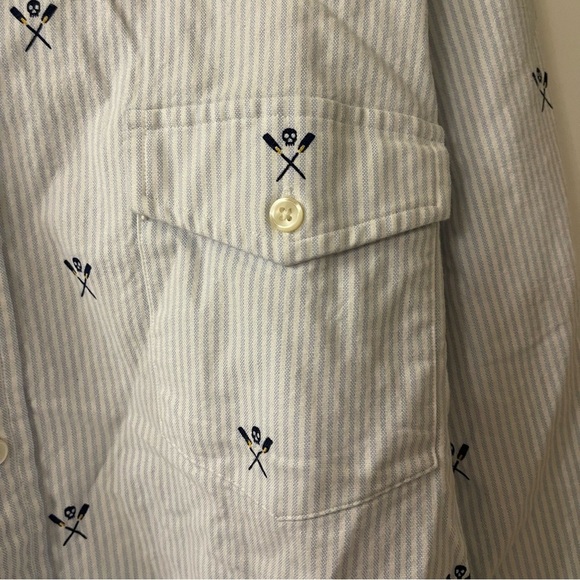 Ralph Lauren Oxford Mens Button Down Size 2XL Classic Fit Skull & Oars Striped - Picture 9 of 9